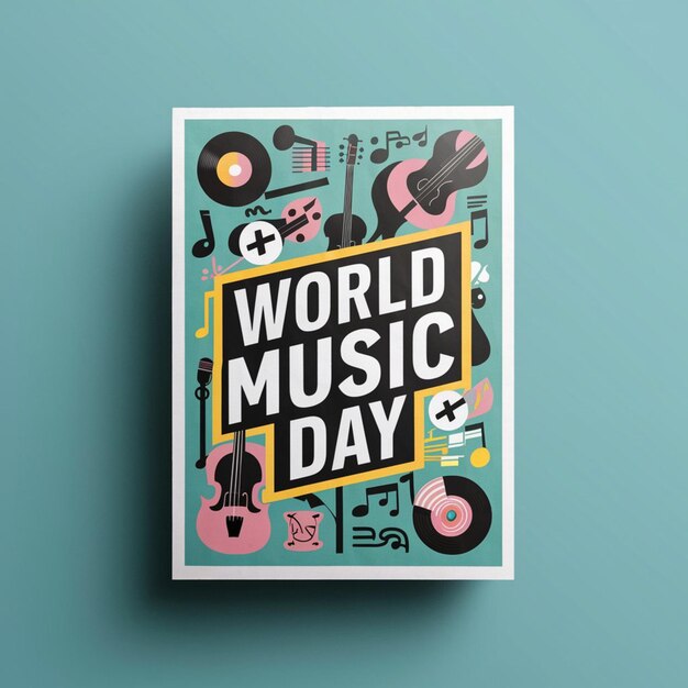 Foto design de cartaz do dia mundial da música