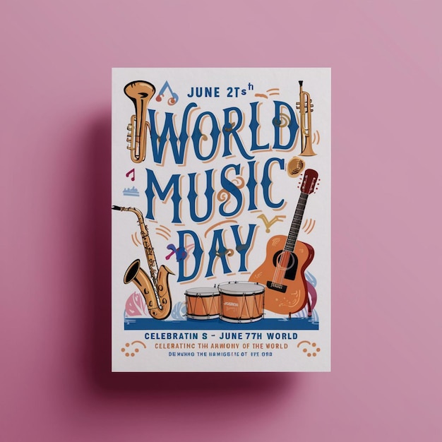 Foto design de cartaz do dia mundial da música