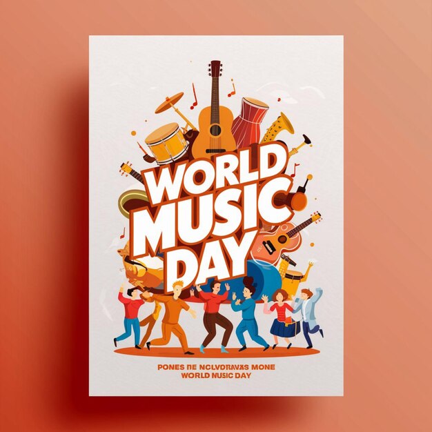 Foto design de cartaz do dia mundial da música