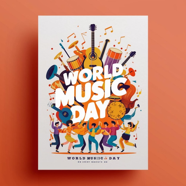 Foto design de cartaz do dia mundial da música