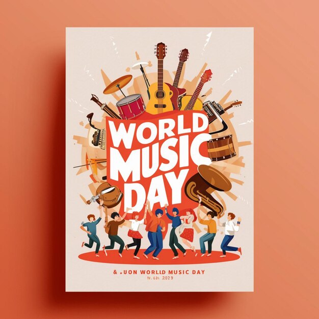 Foto design de cartaz do dia mundial da música