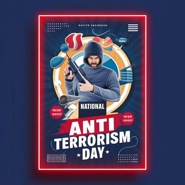 Foto design de cartaz do dia nacional de combate ao terrorismo