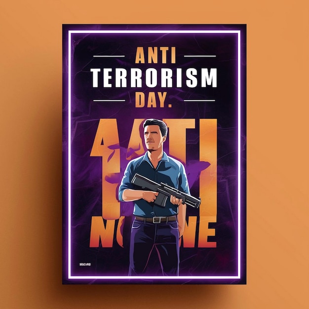 Design de cartaz do Dia Nacional de Combate ao Terrorismo