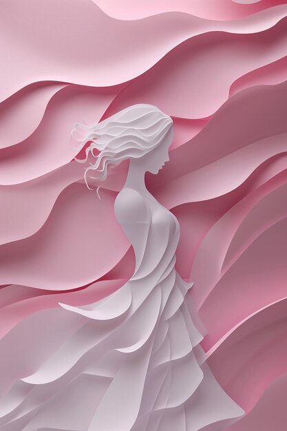 Design de cartaz minimalista 3D para o Dia da Mulher