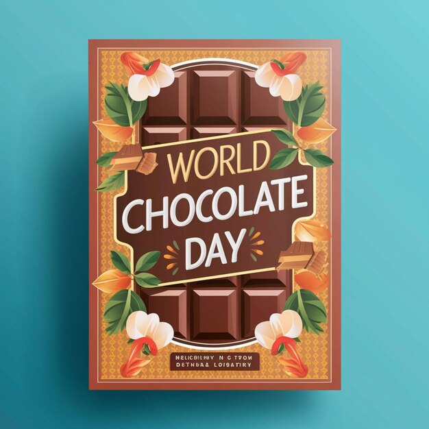 Design de cartaz para a celebração do Dia Mundial do Chocolate
