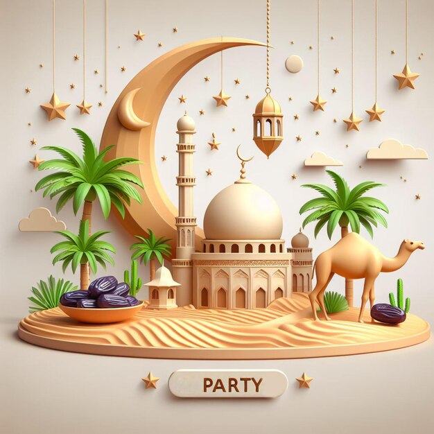 Foto design de cartaz para a festa do iftar