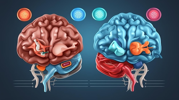 Design de cérebros médicos em estilo abstrato Tecnologia médica Tecnologia de medicina Conceito de saúde de medicina Conceito de farmácia Elemento de design