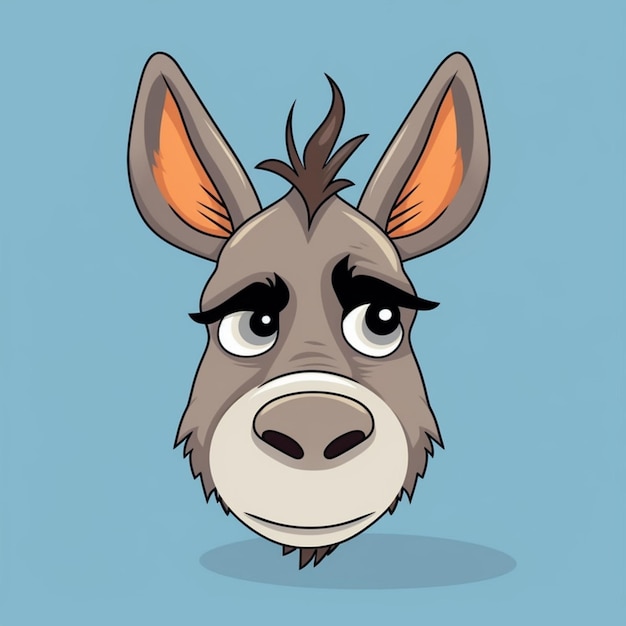 Foto design de clipart 2d de cara de burro de desenho animado