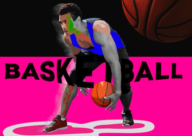 Foto design de colagem de basquete