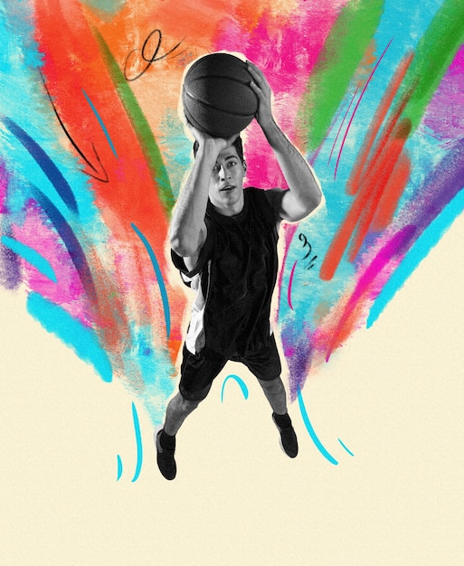 Foto design de colagem de basquete