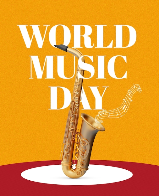 Design de colagem do Dia Mundial da Música