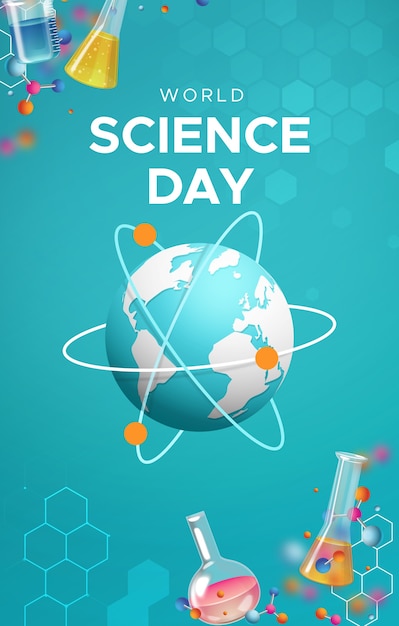 Design de colagem para o Dia Mundial da Ciência