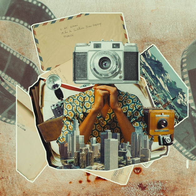 Foto design de colagem vintage