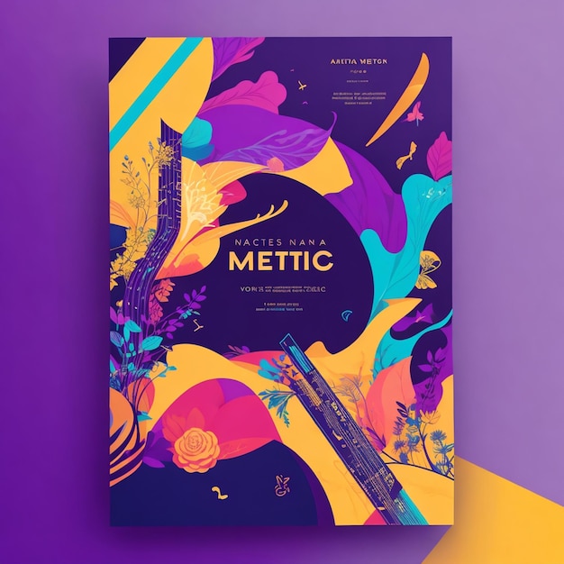 Design de convite para festival de música vetorial com notas