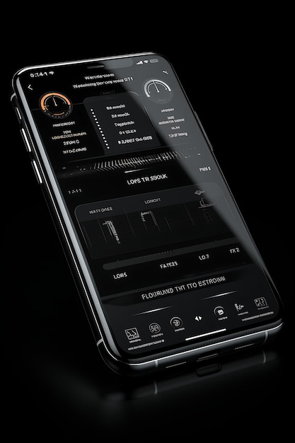 Design de embalagem de caixa de smartphone Jet Black com um conceito de cardápio de cartaz preto e prateado