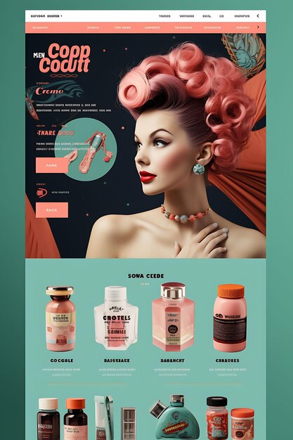 Foto design de embalagem de produto de penteado inspirado em retro com um cartaz web vintage flyer menu art