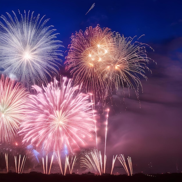 design de feriado de ano novo com pequenos fogos de artifício dourados