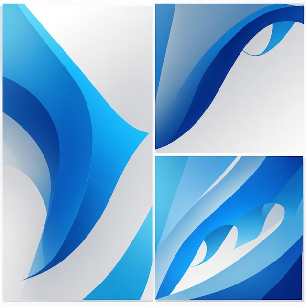 design de formas de estilo de banner azul curvilíneo de vetor