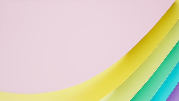 Design de fundo 3D em cores pastel Fundo abstrato com forma ondulada