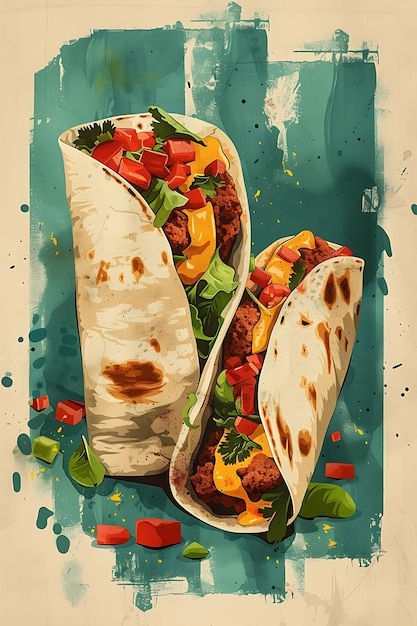 Design de fundo de cartaz de comida Uma celebração vibrante das delícias culinárias e culturais do México