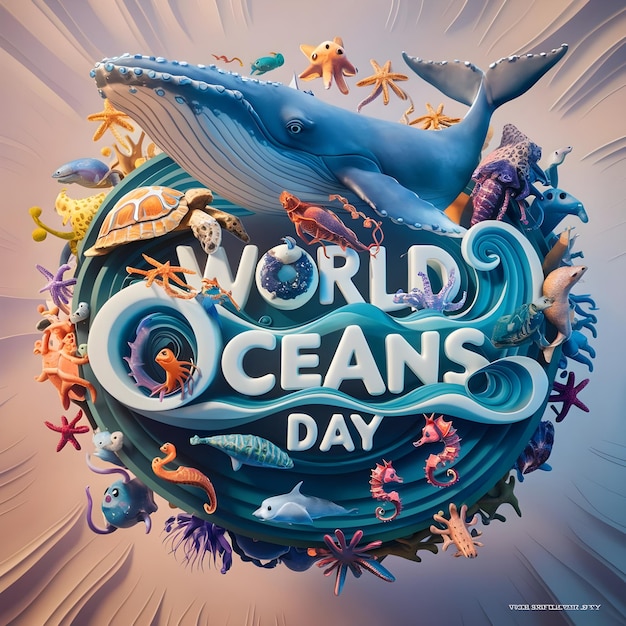 Foto design de fundo do dia mundial dos oceanos para mídia social post ou banner design gerado por ai file