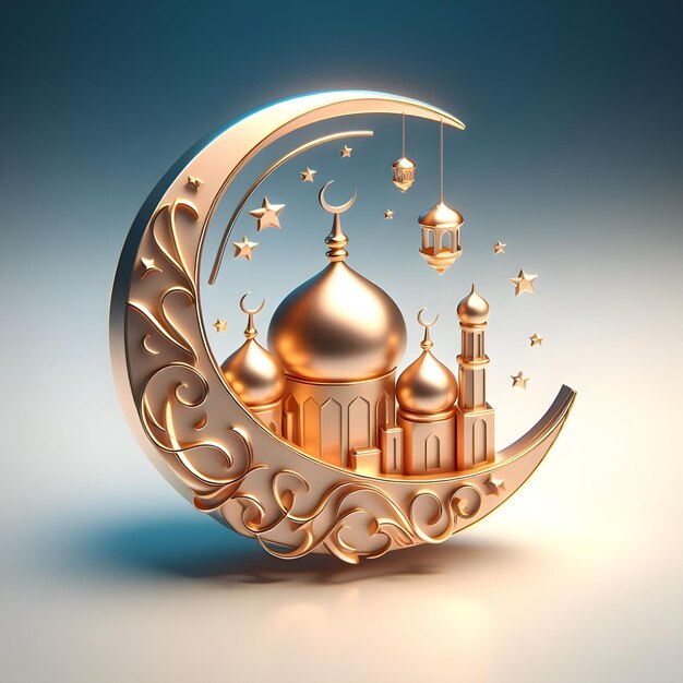Foto design de ícones de ramadã gerador de ai 3d