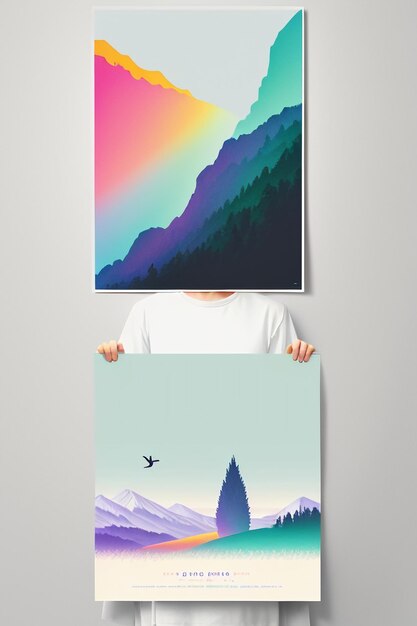 Foto design de ilustração de fundo de papel de parede de cor gradiente de criação de arte moderna de estilo minimalista