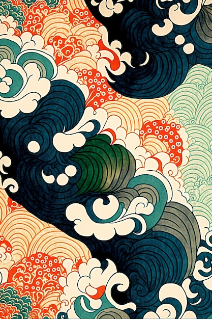 Design de ilustração de padrão japonês