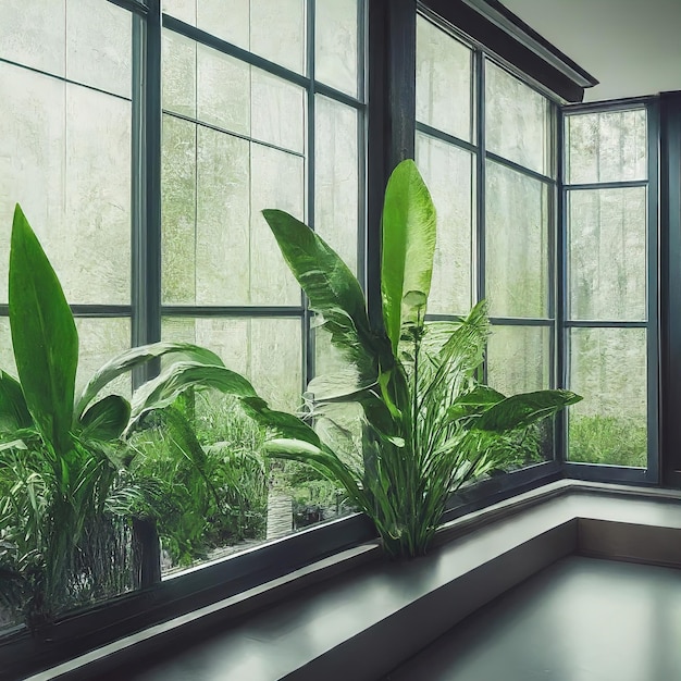 design de interiores com plantas verdes