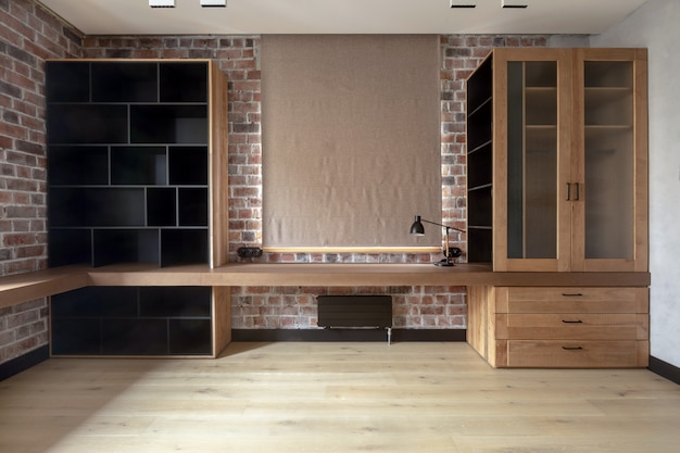 Design de interiores contemporâneo simples da sala de estar no apartamento