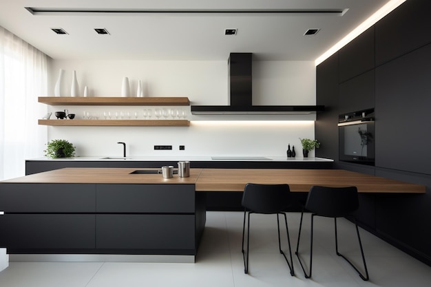 Design de interiores de cozinha minimalista