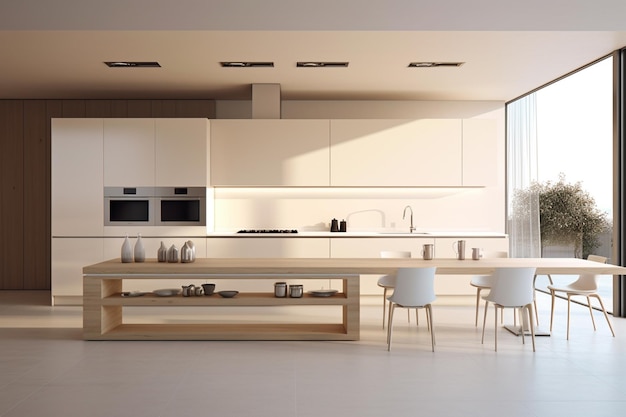 Design de interiores de cozinha minimalista