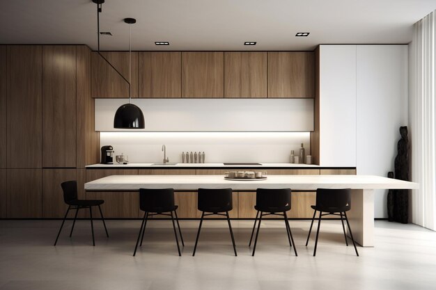 Design de interiores de cozinha minimalista