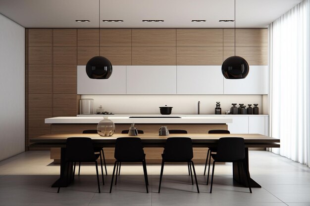 Design de interiores de cozinha minimalista