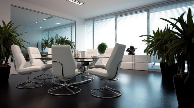 Foto design de interiores de escritório inspirador sala de conferências de estilo contemporâneo com arquitetura de design minimalista generative ai aig 31