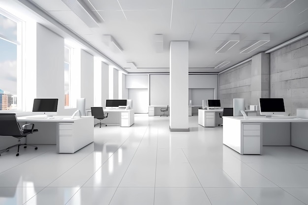 Design de interiores de escritório moderno Espaço de trabalho contemporâneo
