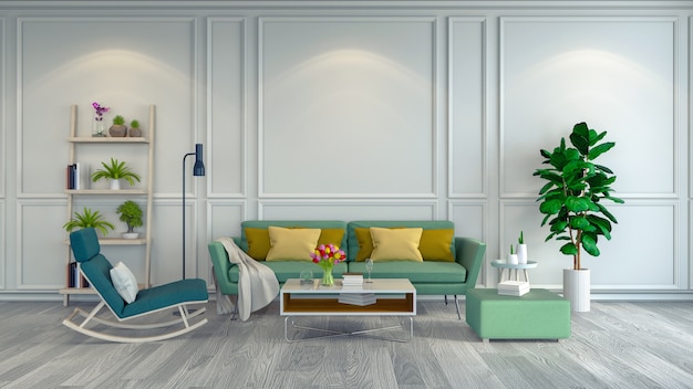 Design de interiores de quarto minimalista
