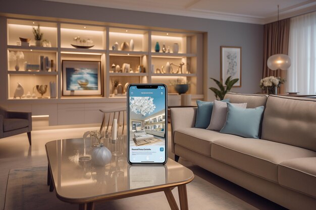 Foto design de interiores de realidade virtual gerado a partir de um smartphone