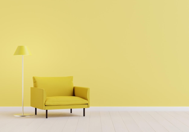 design de interiores de sala de estar com sofá e lâmpada