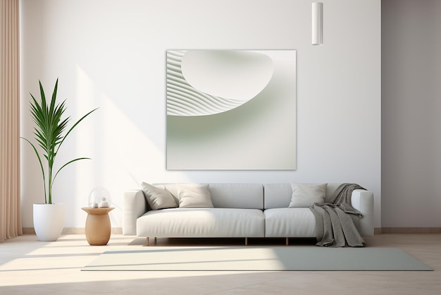 Design de interiores de sala de estar moderna com sofá
