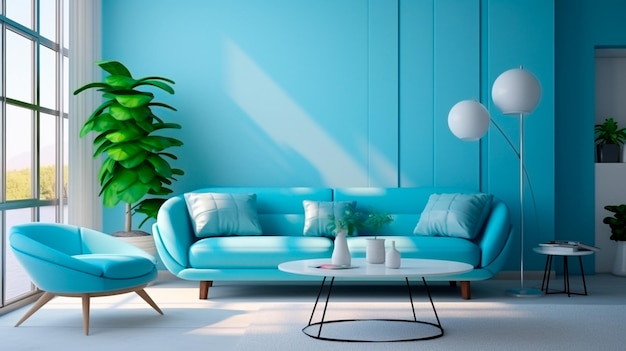 Design de interiores de sala de estar moderna