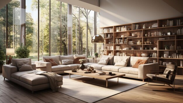 Design de interiores de salas de estar e espaços familiares Inteligência Artificial Gerativa