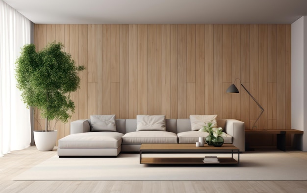 Design de interiores de uma moderna e aconchegante sala de estar