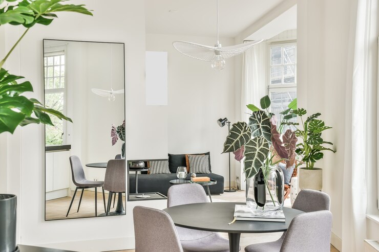Foto design de interiores luxuoso e bonito para salas de jantar