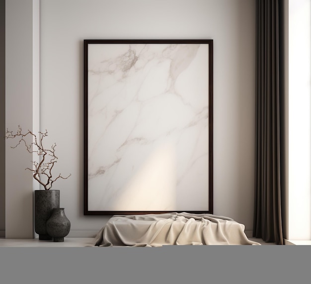 Design de interiores minimalista com pintura de textura de mármore