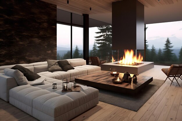 design de interiores minimalista moderna sala de estar