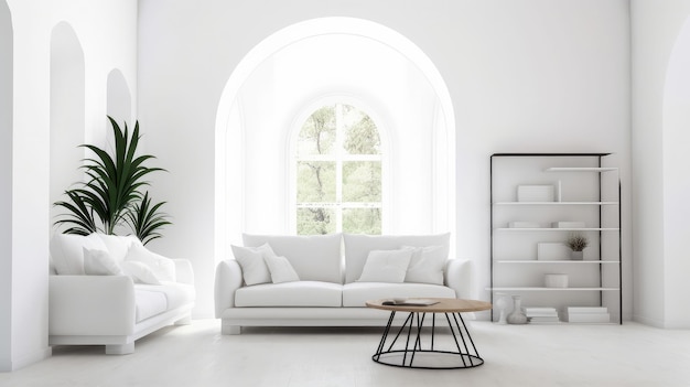 Design de interiores moderno de sala de estar Ilustração AI GenerativexD