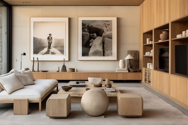Design de interiores moderno de sala de estar simulando imagem tonificada