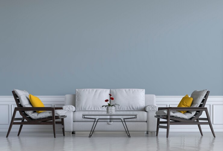 Foto design de interiores para sala de estar ou recepção com poltrona