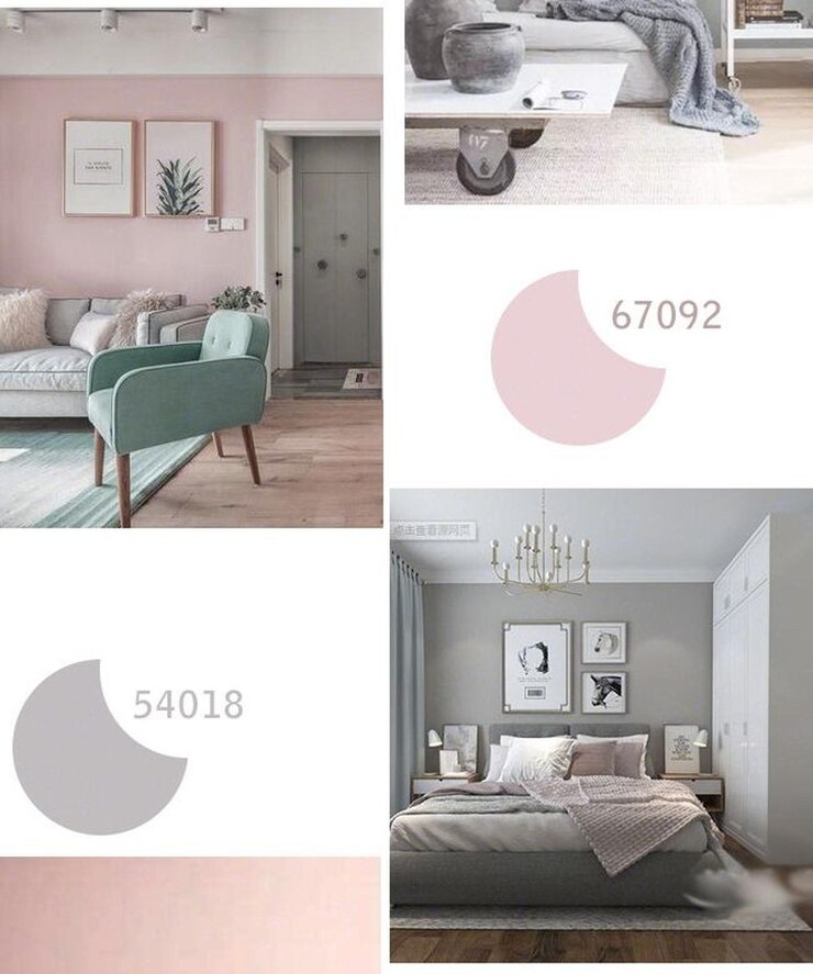 Foto design de interiores rosa e cinza